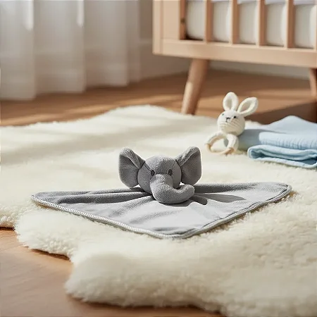 Naninha Bebê Microfibra Amiguinho Elefantinho Cinza - Loaní