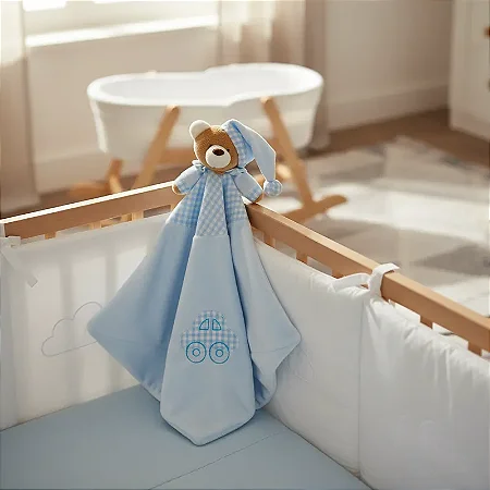 Naninha Com Prendedor de Chupeta Urso Nino Azul Bebê- Zip