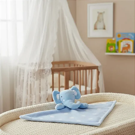 Naninha Bebê Microfibra Elefantinho Azul - Loaní