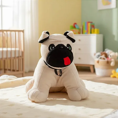 Pelúcia Infantil Que Vira Travesseiro Pug Zé Creme - Zip