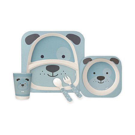 Kit Refeição Biodegradável em Bambu Cachorrinho 05 peças - Buba
