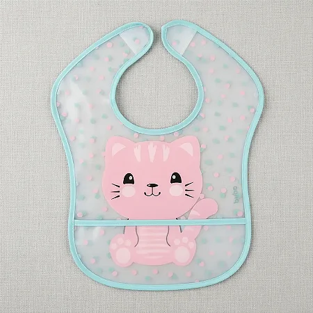 Babador Infantil Impermeável Com Bolso Gatinha - Buba