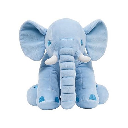 Pelúcia Infantil Antialérgica Elefantinho Azul - Buba