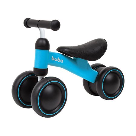 Bicicleta Infantil de Equilíbrio sem Pedal 4 Rodas Azul Buba