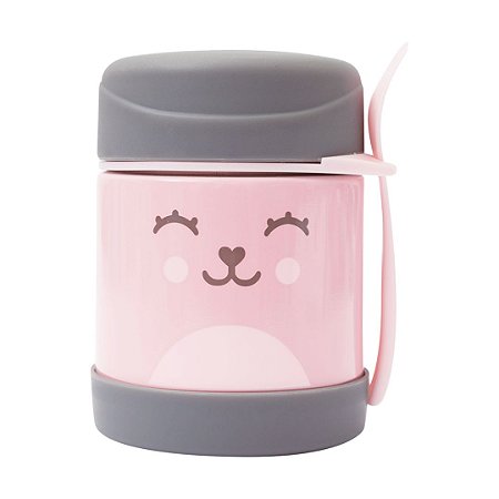 Pote Térmico com Talher Gumy Rosa - Buba