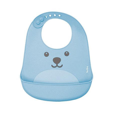 Babador de Silicone com Pega Migalhas Gumy Azul - Buba
