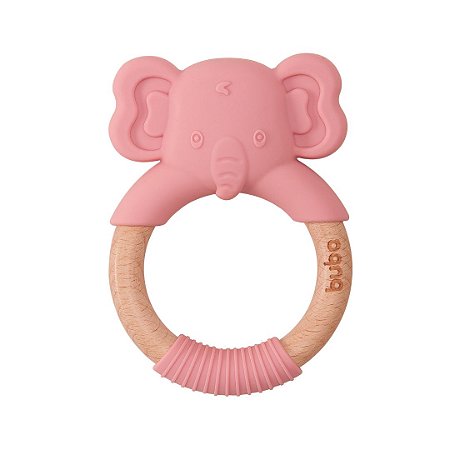 Mordedor em Silicone Elefante Rosa - Buba