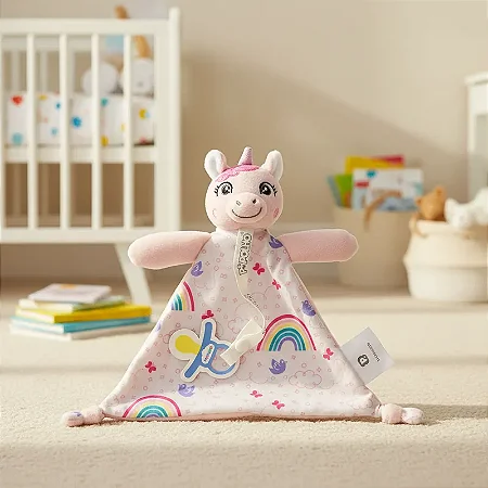 Naninha Bebê Com Prendedor De Chupeta Pônei Rosa - Pimpolho