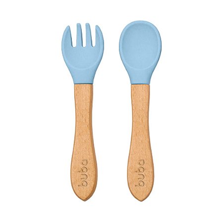 Talheres em Silicone e Bambu Azul - Buba