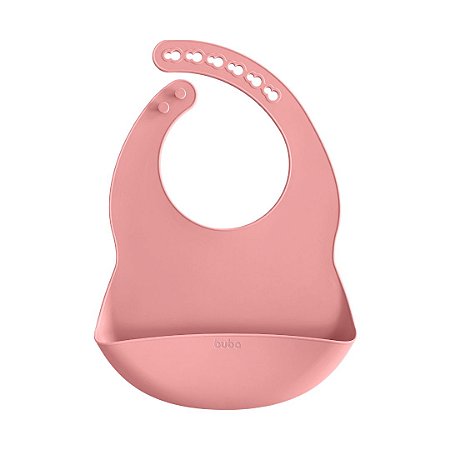 Babador com Pega Migalhas de Silicone Rosa - Buba