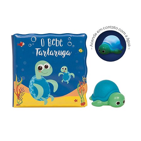 Kit Livrinho de Banho do Bebê e Tartaruguinha que Acende - Buba