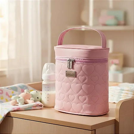 Porta Mamadeira Impermeável Rosa - Merver