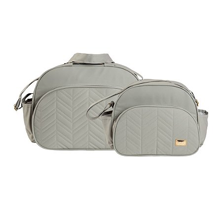 Kit Bolsa Maternidade 2 Peças Cinza - Merver