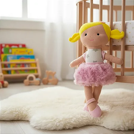 Pelúcia Boneca de Pano Lavável Antialérgica Malú Loira - Zip