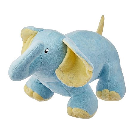 Pelúcia com Chocalho Baby Tonny Elefantinho Azul Bebê- Zip
