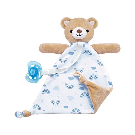 Naninha com Prendedor de Chupeta Ursinho Azul - Buba