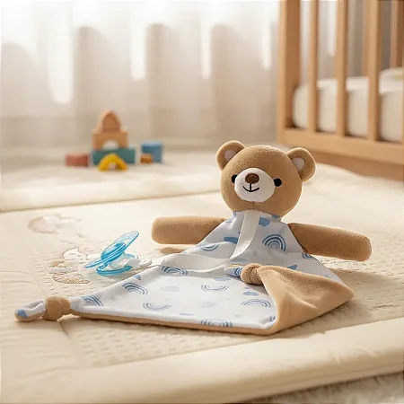 Naninha com Prendedor de Chupeta Ursinho Azul - Buba