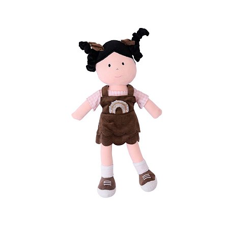 Pelúcia Boneca de Pano Lavável Antialérgica Liz Preto - Zip