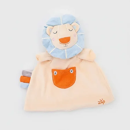 Naninha Fantoche Coleção Safari Leão Bege e Azul - Zip