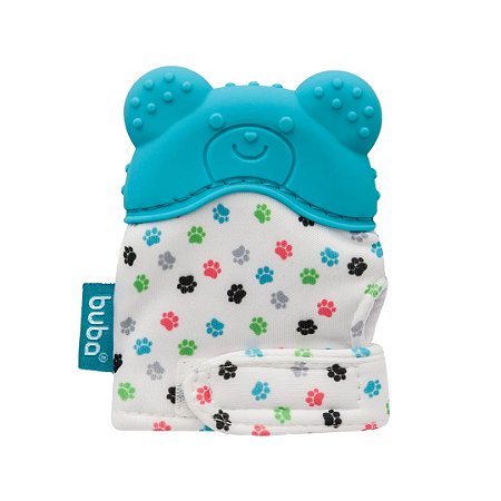 Luva com Mordedor de Silicone Massageador de Gengiva Azul - Buba