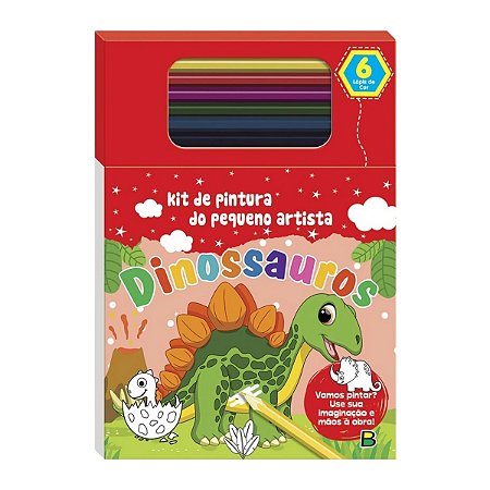 Livro Kit de Pintura do Pequeno Artista: Dinossauros 80 Pág.