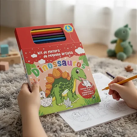 Livro Infantil de Pintura Pequeno Artista: Dinossauros 80 Pág.