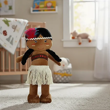 Pelúcia Infantil Boneca De Pano Antialérgica Índia Ceci