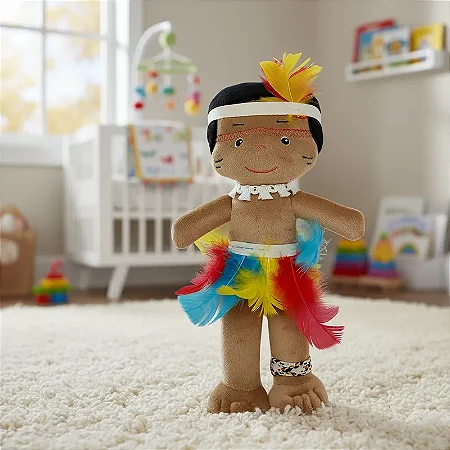 Pelúcia Infantil Boneco De Pano Antialérgico Índio Monan