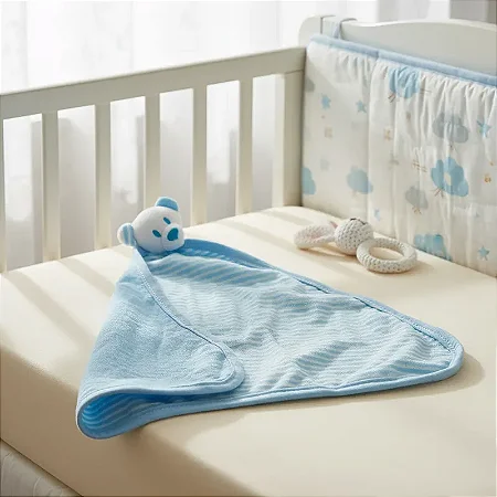 Naninha Bebê Conforto Ursinho Listrado Azul - Zip