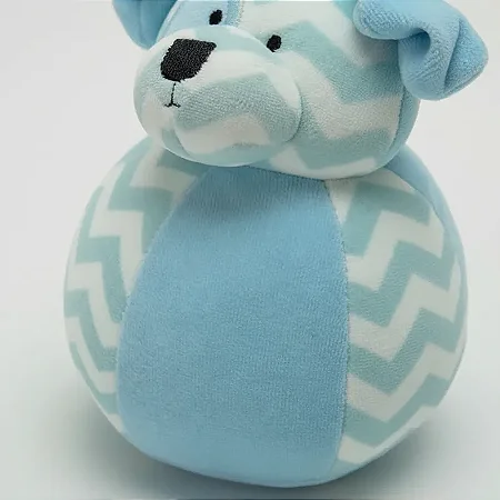 Pelúcia Antialérgica Com Chocalho Cachorrinho Bola Azul Zip