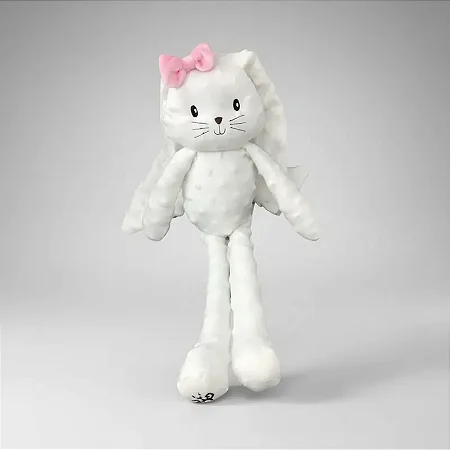 Pelúcia Coelhinho de Páscoa Kika Lacinho Rosa Bebê - Zip