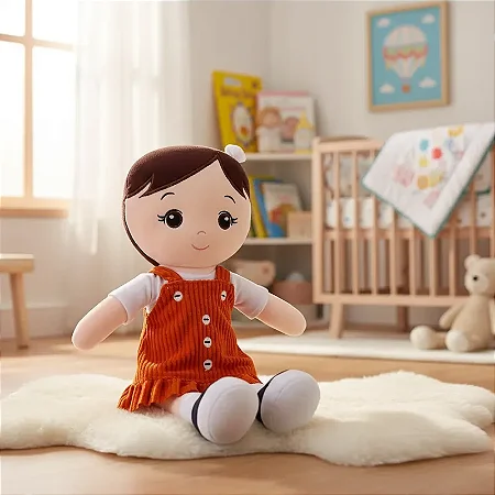 Pelúcia Boneca De Pano Infantil Antialérgica Nanda - Zip