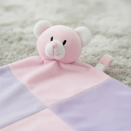 Naninha Bebê Com Prendedor de Chupeta Ursinho Rosa - Zip