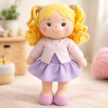 Pelúcia Boneca De Pano Infantil Rostinho Bordado Bella - Zip