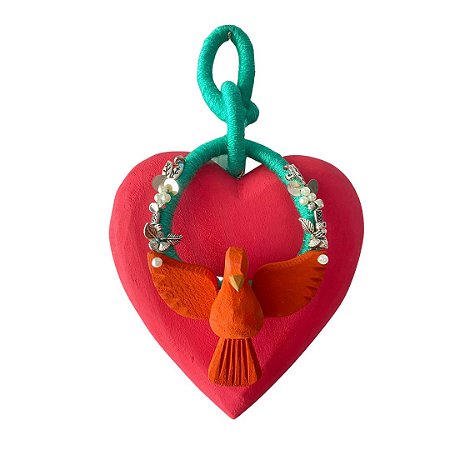 Coração Bordado Divino Pink (25x16x3cm)