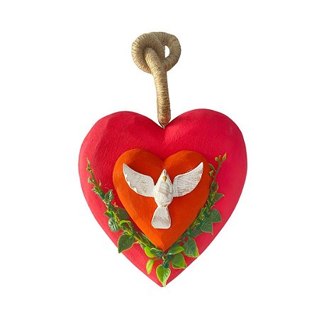 Coração Divino Flor Pink (25x16x3cm)