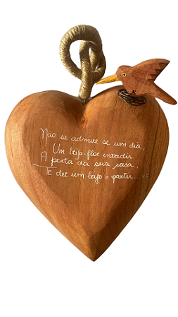 Coração Poesia Beija-Flor (25x16x3cm)