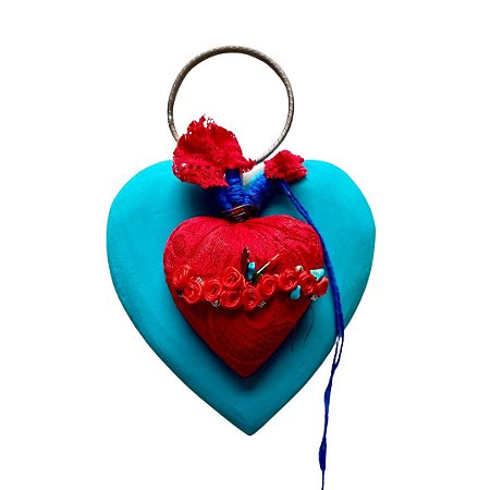 Coração Frida Turquesa (26x18cm)