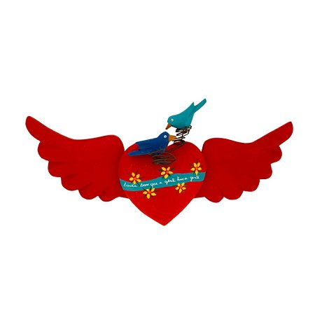 Coração Alado Vermelho (34x17cm)