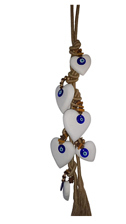 Colar de Mesa Parede Olho Grego Branco (1 metro 30 cm)