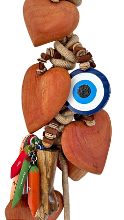 Colar De Mesa ou Parede Coração Figa Olho Grego G (1 METRO E 10CM)