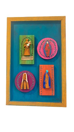 Moldura + Santinhos (60x40) Amarela e Azul