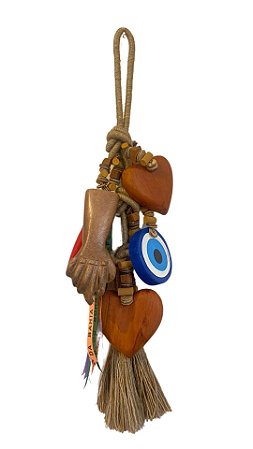 Colar de Mesa ou Parede Coração Figa Olho Grego P (60CM)