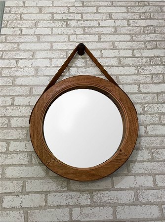 ESPELHO RÚSTICO COM COURO