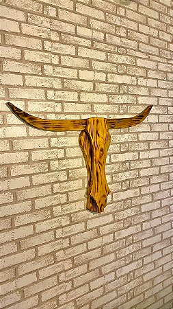 CABEÇA BOI MADEIRA RÚSTICA DECORATIVA