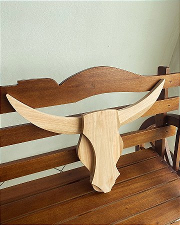 CABEÇA BOI MADEIRA CRUA