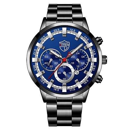 Relógio Masculino Original Deyros Pulso Quartzo Prata Aço