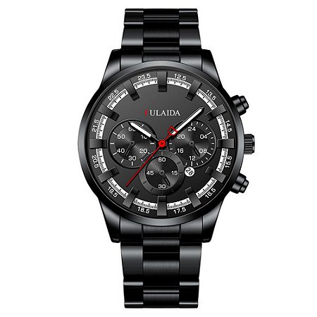 Relógio Masculino Original Fulaida Pulso Quartzo Prata Aço
