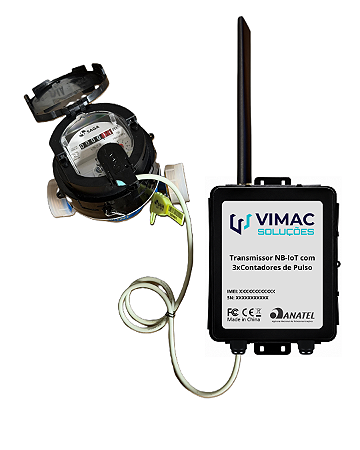 Transmissor IoT com 3x Contadores de Pulso e Contato Seco (hidrômetro não está incluso)