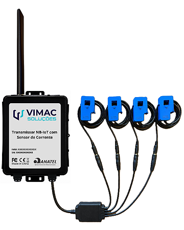 Transmissor IoT com Sensor de Corrente de 4 Canais (TCs não incluso)